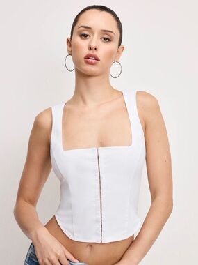 NWT Good American Corset-Style Square Neck Tank